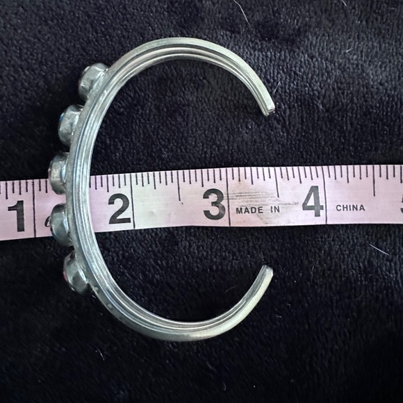 Rainbow Calsilica sterling silver cuff bracelet - Picture 6 of 7